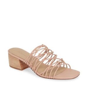 Nordstrom Signature Leandra Knotted Slide Sandals Blush Beige Leather Size‎ 6